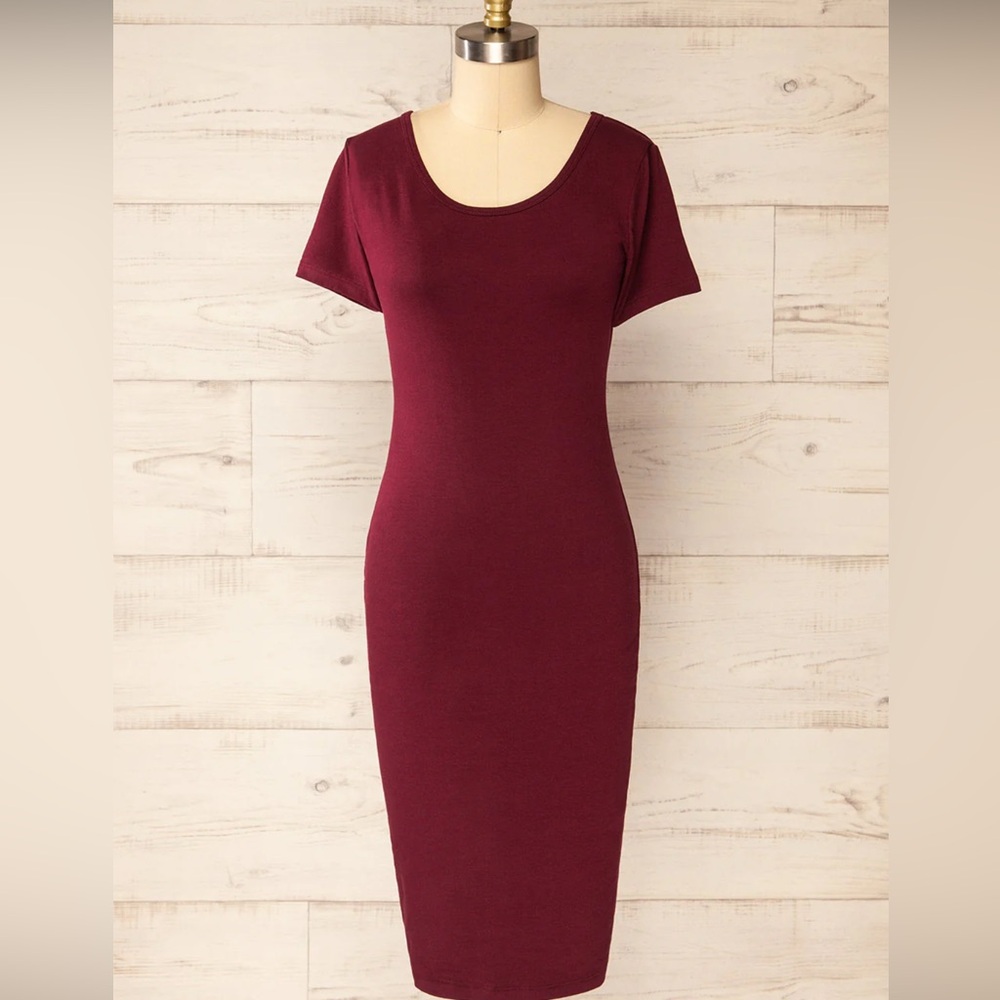 Elegant Burgundy Dress